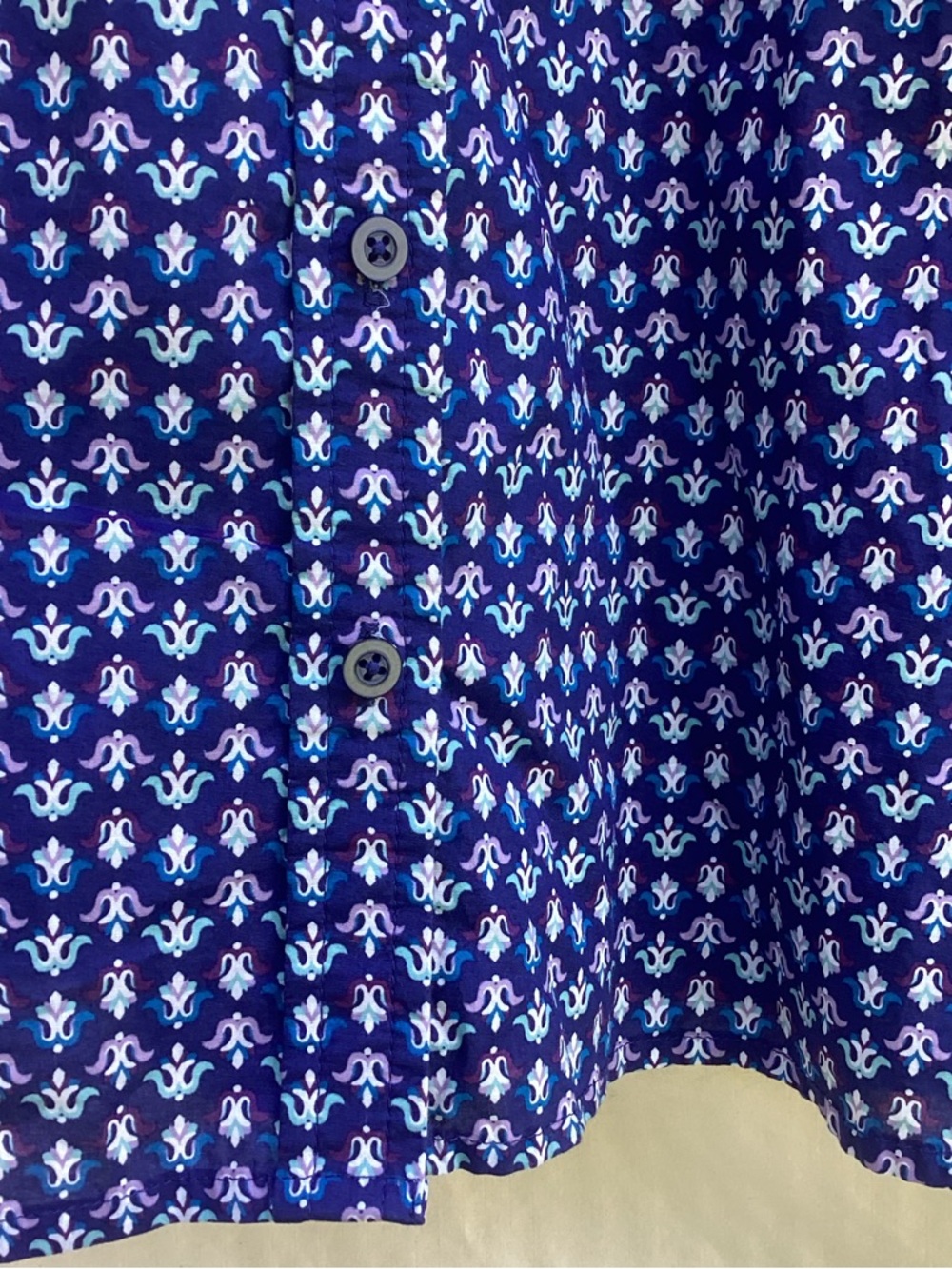 Talbots Blue Printed Button-Down Shirt, size medium - Picture 5 of 9